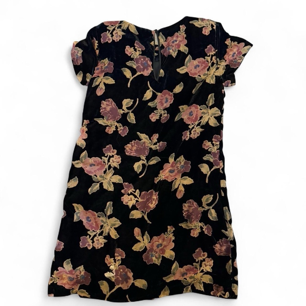 Italian Velvet Floral Printed Fall Dress - Picture 6 of 6